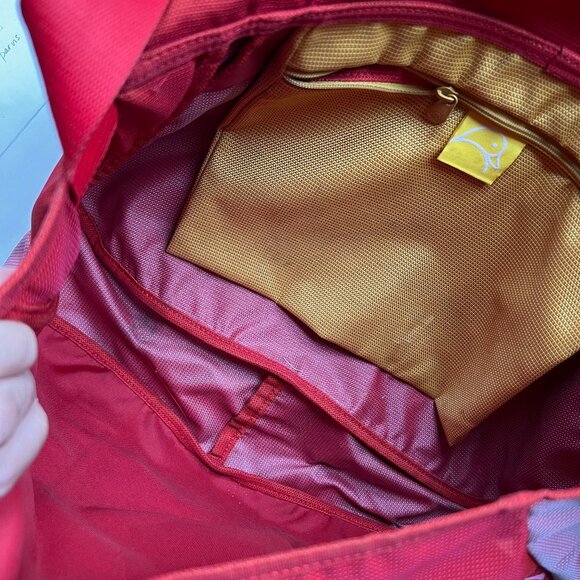 Mandarina Duck Crossbody Nylon Red, Pink and Yellow Embroidered Beaded Boho Bag - Picture 7 of 8